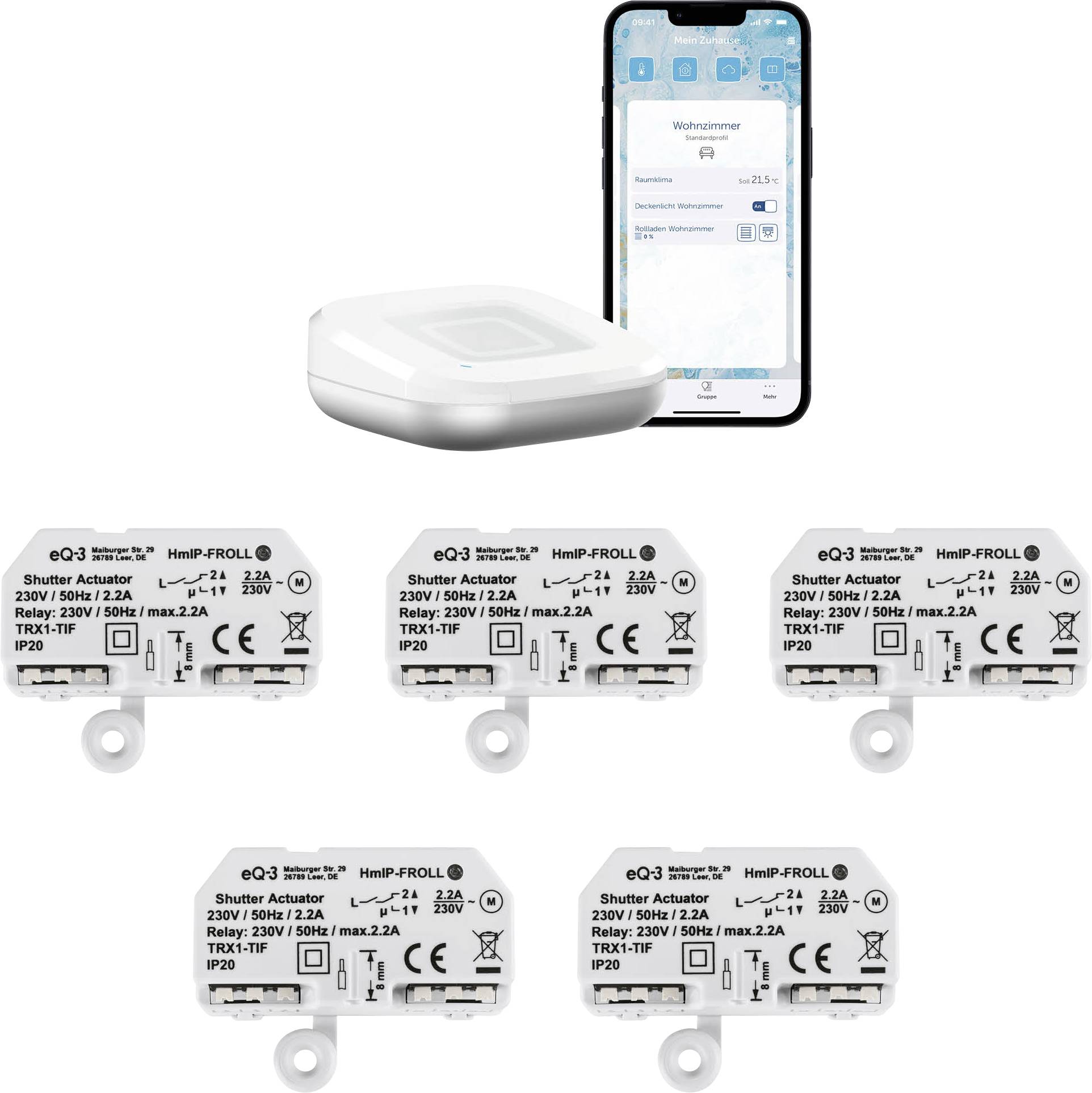 Homematic IP Access Point, Rollladenaktor HmIP-HAP2+5xHmIP-FROLL