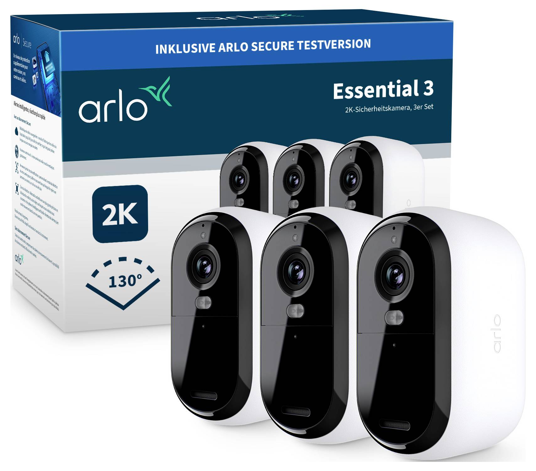 ARLO Essential 3 VMC3380-100EUS WLAN, Kabelgebunden, Kabellos IP-Überwachungskamera