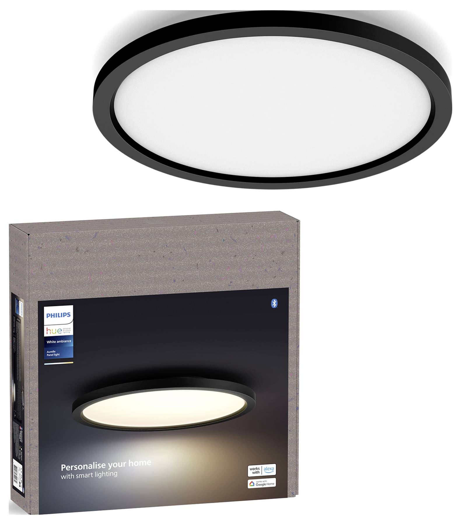 Philips 8720169329072 LED-Deckenleuchte 21W Warmweiß bis Kaltweiß Schwarz