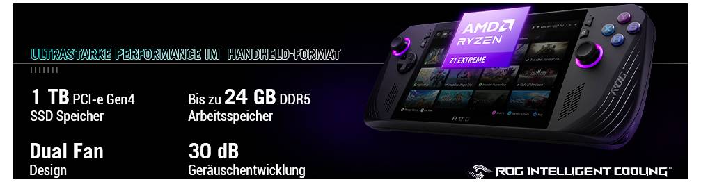 Asus ROG Ally X Ryzen Z1 Extreme 24GB Handheld 1TB Schwarz