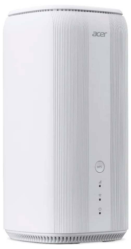 Ein weißer, zylindrischer Luftreiniger der Marke 'Acer' mit vertikalen Rillen, Frontbedienknöpfen und LED-Anzeigen.
