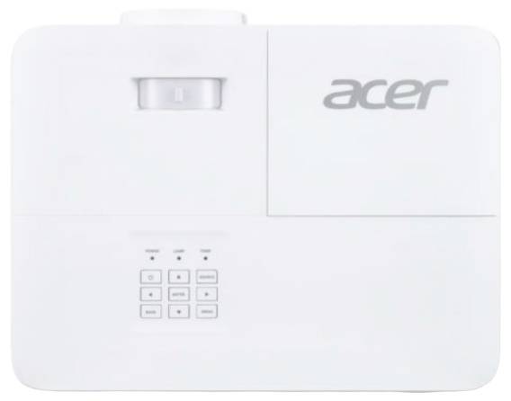 Acer-Projektor mit Linse oben, Markenlogo rechts und Bedienungstasten darunter.