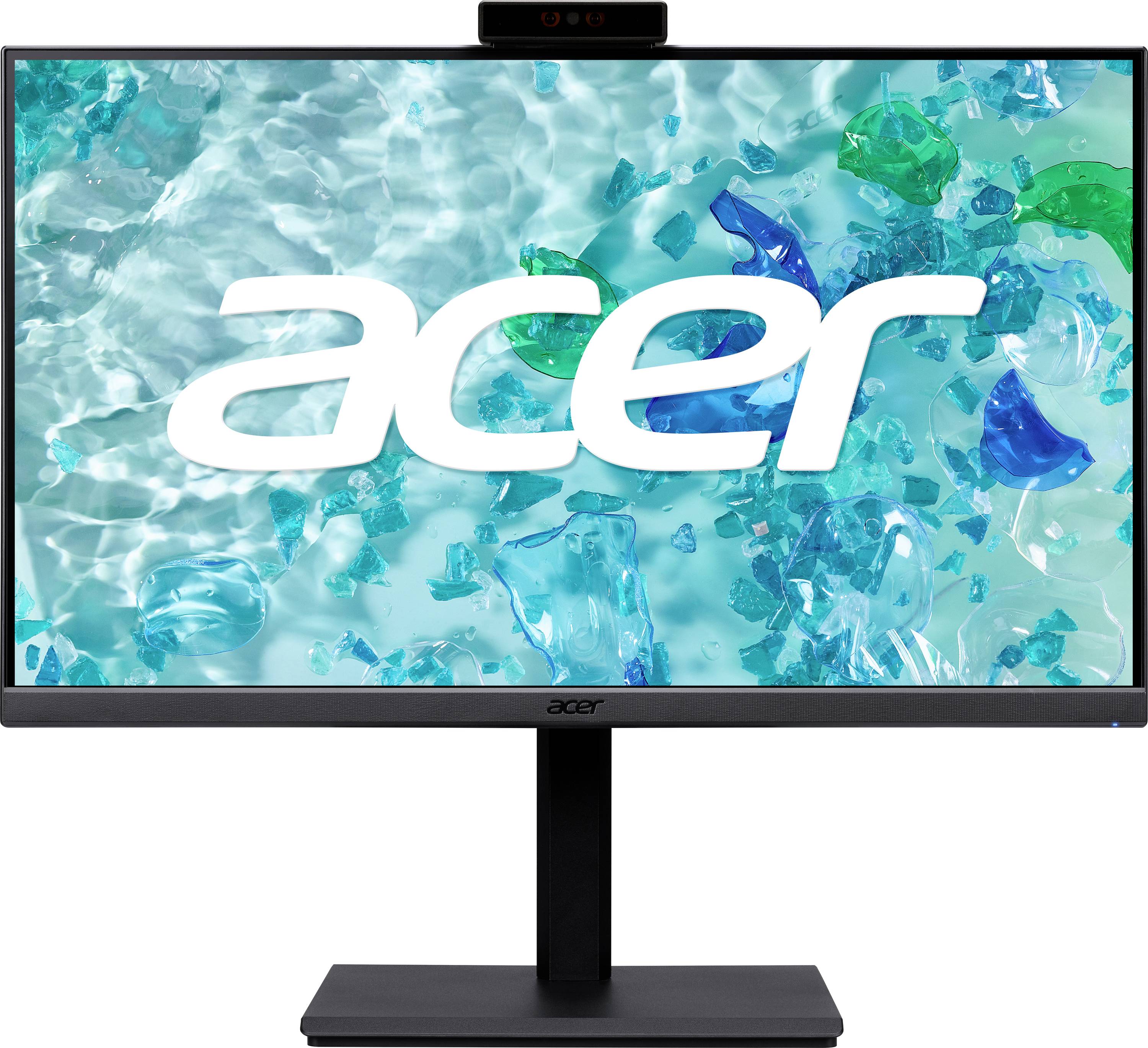 Ein Acer-Monitor, der eine lebendige Unterwassenszene zeigt, mit dem weißen 'Acer'-Logo prominent in der Mitte über Blau- und Grüntönen.