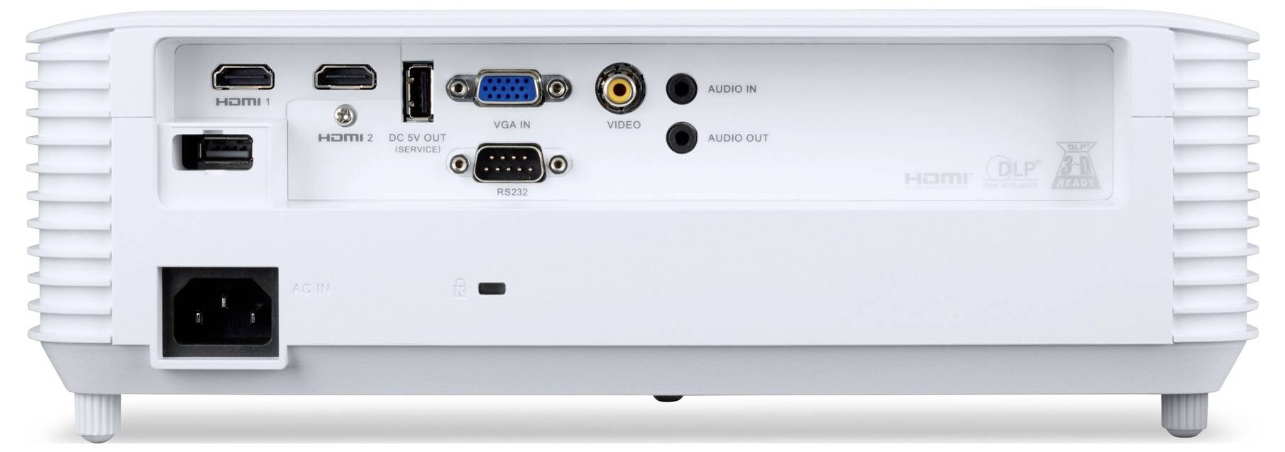 Acer Beamer P1258i DLP 4800 lm Überkopf Deckenmontage möglich, automatische Trapezkorrektur, Integrierter Lautsprecher, mit Fernbedienung