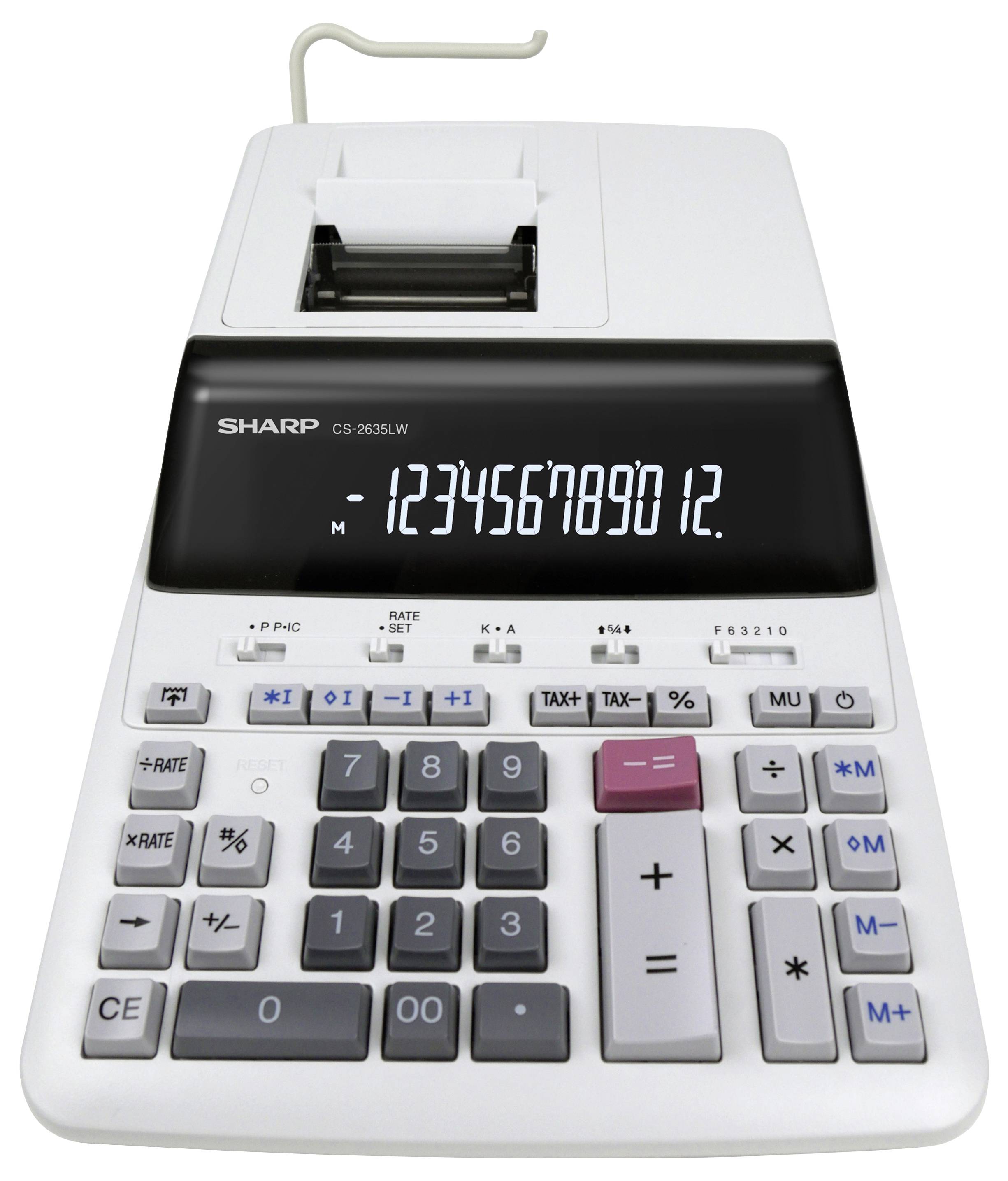 Sharp Tischrechner druckend CS-2635 LW 12 Stellen, schwarz/rot Druck Tischrechner Schwarz, Weiß (B x H x T) 222 x 78 x 335mm