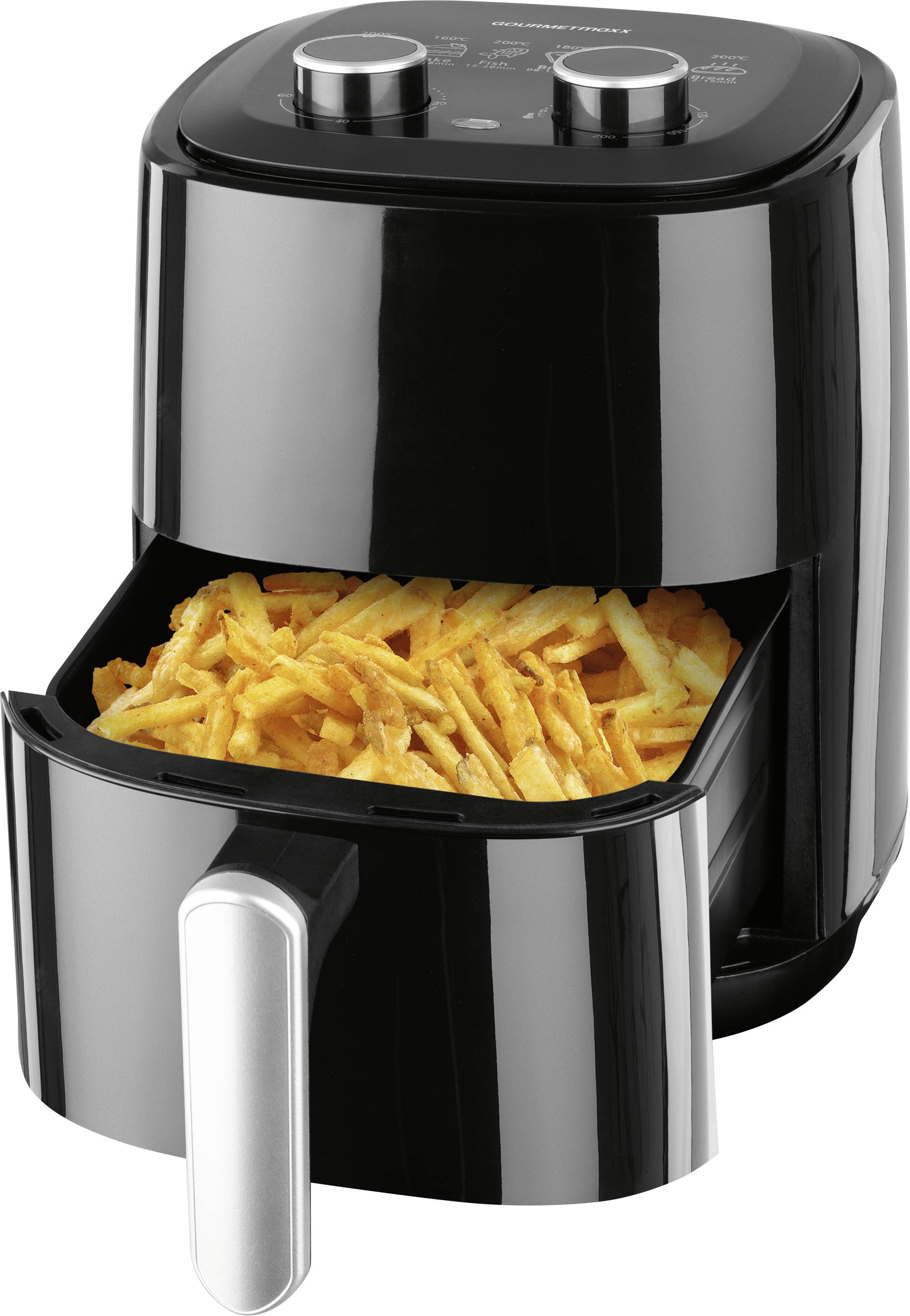 GourmetMaxx Heißluft-Fritteuse Mechanisch 3,1l Heißluft-Fritteuse 3.1l 1350W Schwarz