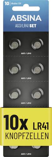 Absina Knopfzelle AG3 1.5 V 10 St. Alkali-Mangan