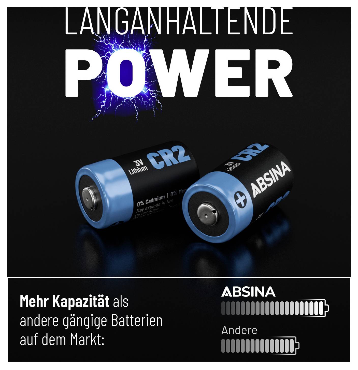 Absina Spezial-Batterie CR 2 Lithium 800 3 V 4 St.