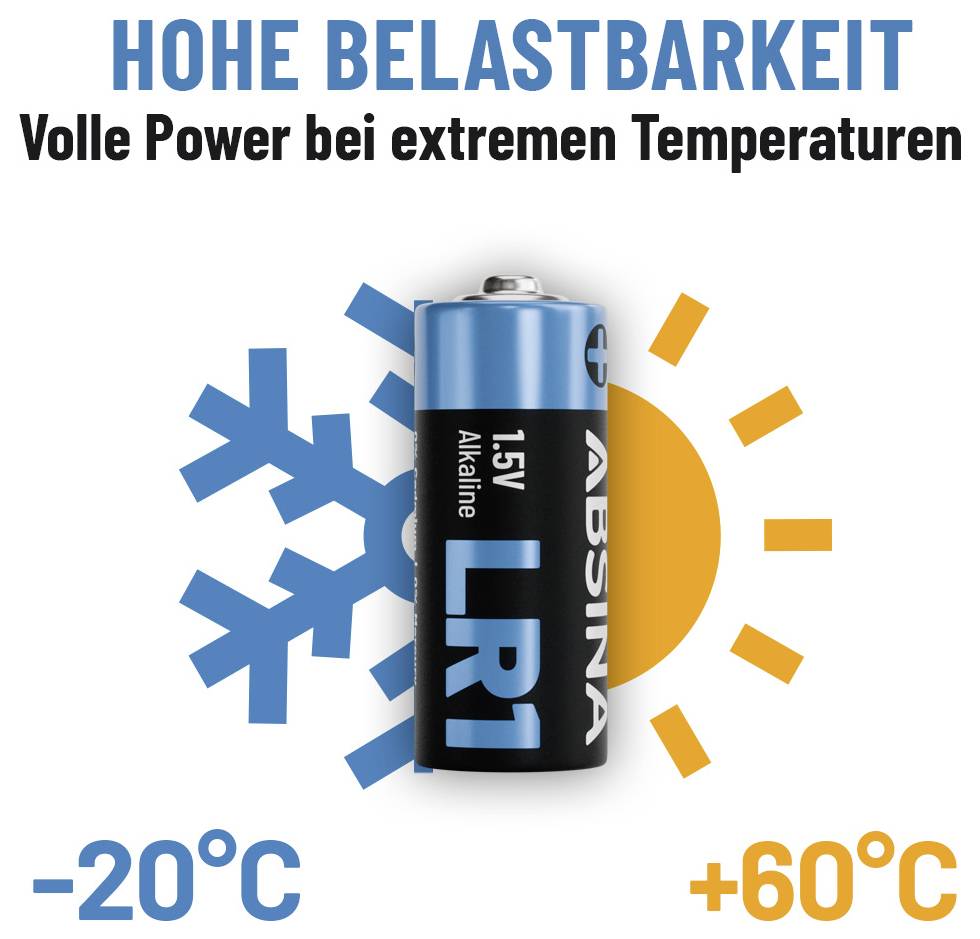 Absina Lady (N)-Batterie Lady (N) Alkali-Mangan 1.5V 800 16St.