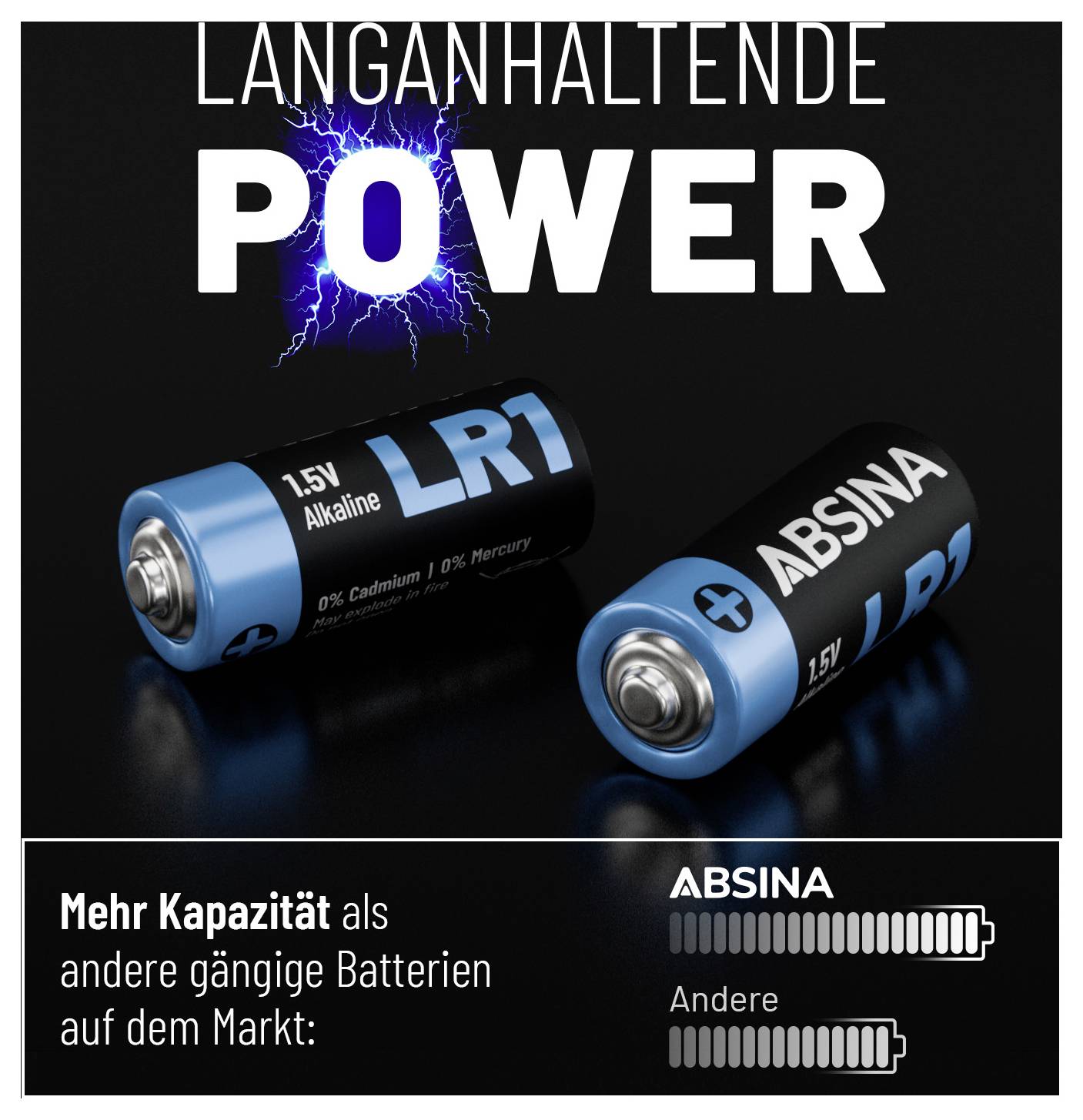 Absina Lady (N)-Batterie Lady (N) Alkali-Mangan 1.5V 800 16St.