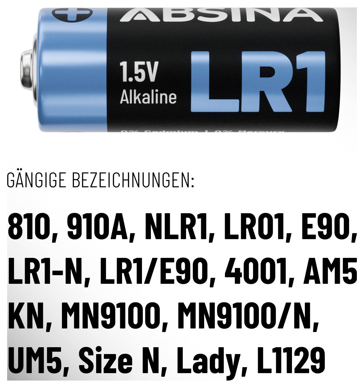 Absina Lady (N)-Batterie Lady (N) Alkali-Mangan 1.5V 800 16St.