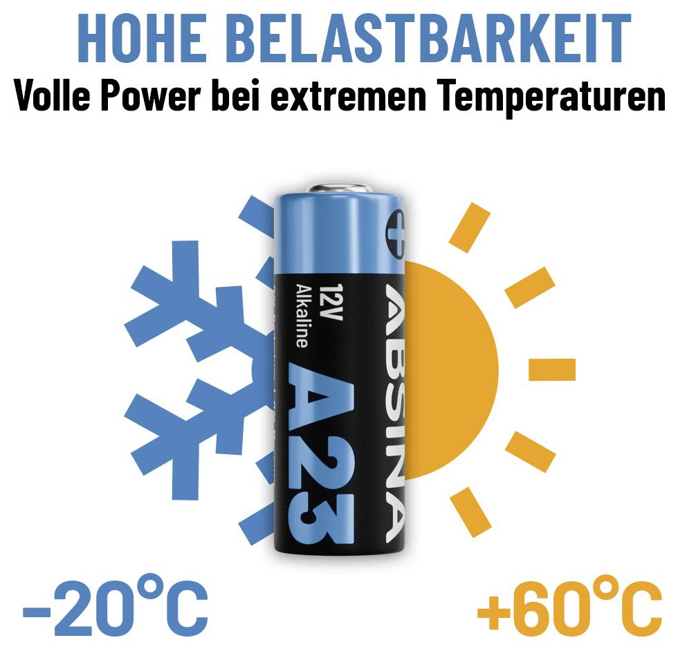Absina Spezial-Batterie 23 A Alkali-Mangan 12 V 55 16 St.