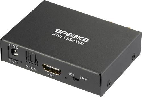 SpeaKa Professional SP-HDS-300 2 Port HDMI-Splitter Ultra HD-fähig, mit eingebautem Konverter, mit