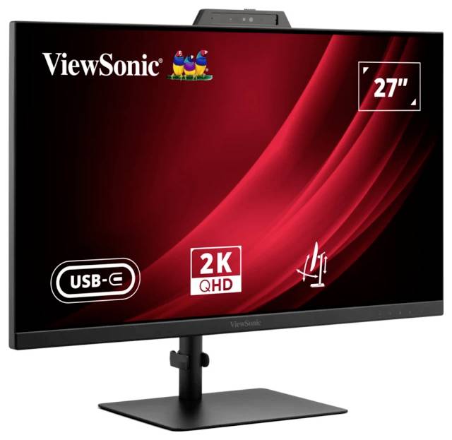 ViewSonic Monitor mit 27-Zoll-Display, ausgestattet mit 2K QHD-Auflösung und USB-C-Konnektivität.