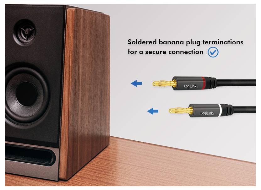 LogiLink CA1210 Audio Anschlusskabel 3.0m Schwarz Geschirmt, Farbcodiert