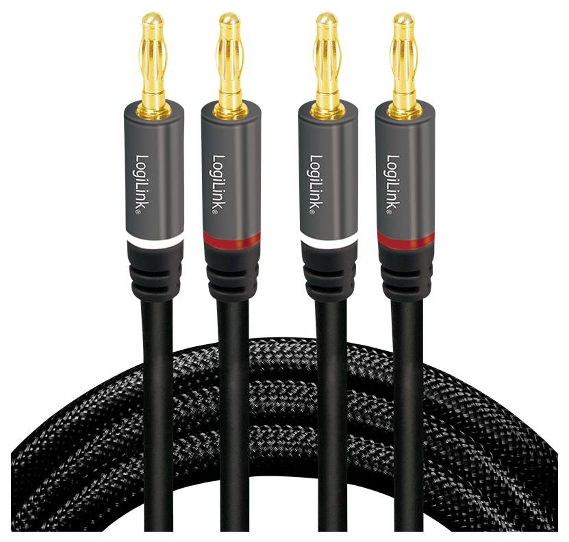 LogiLink CA1211 Audio Anschlusskabel 5.0m Schwarz Geschirmt, Farbcodiert