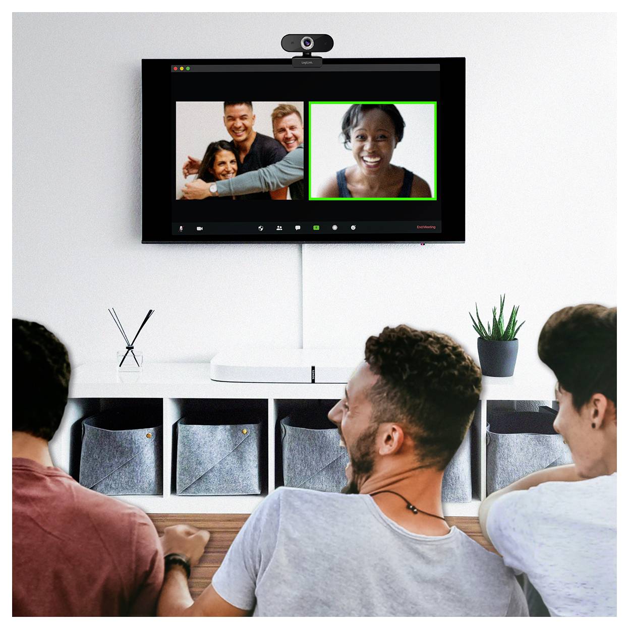 LogiLink UA0368 HD-Webcam Klemm-Halterung, Mikrofon