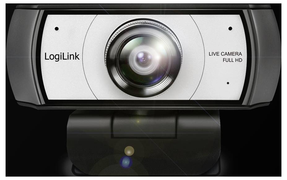 LogiLink UA0377 Full HD-Webcam Klemm-Halterung, Mikrofon