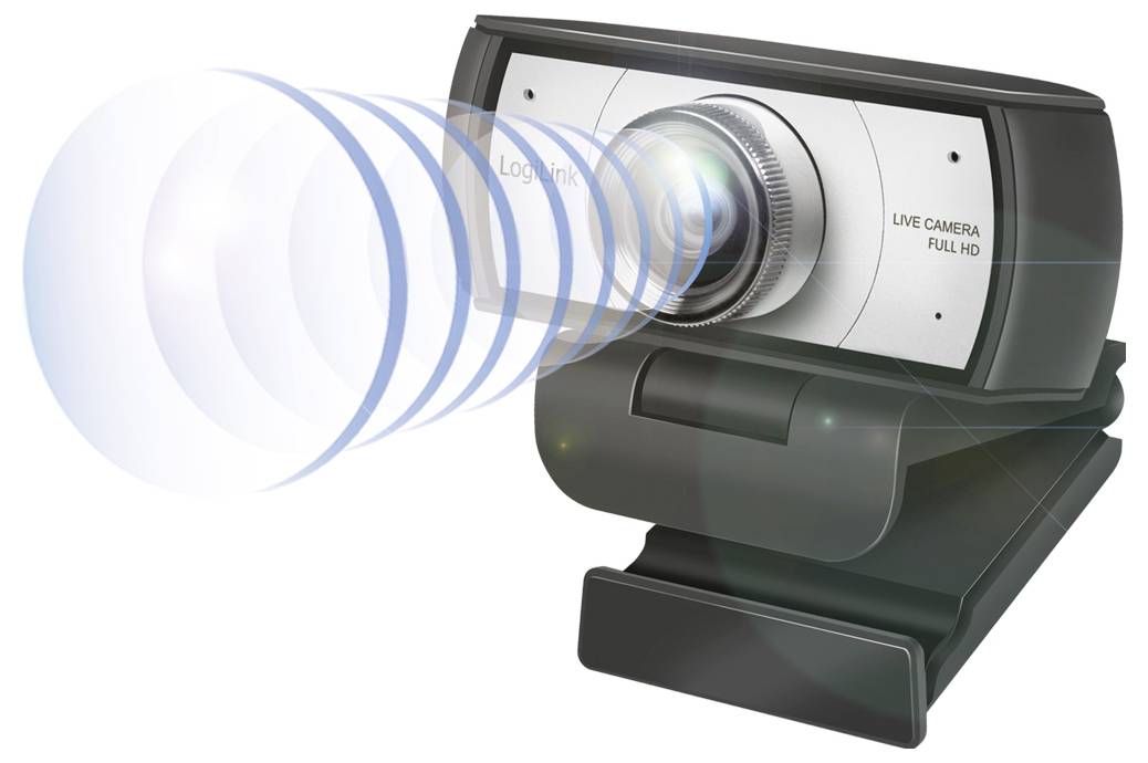 LogiLink UA0377 Full HD-Webcam Klemm-Halterung, Mikrofon