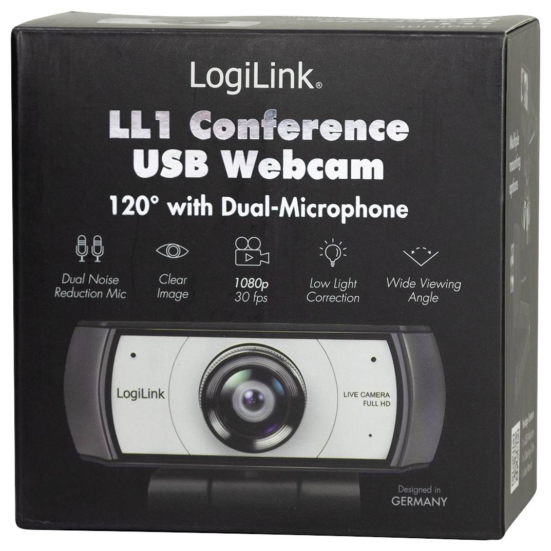 LogiLink UA0377 Full HD-Webcam Klemm-Halterung, Mikrofon