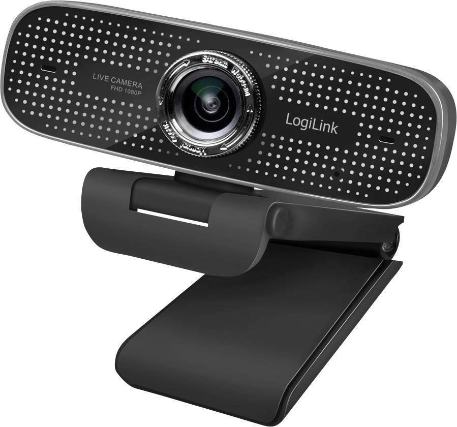 LogiLink UA0378 Full HD-Webcam Klemm-Halterung, Mikrofon