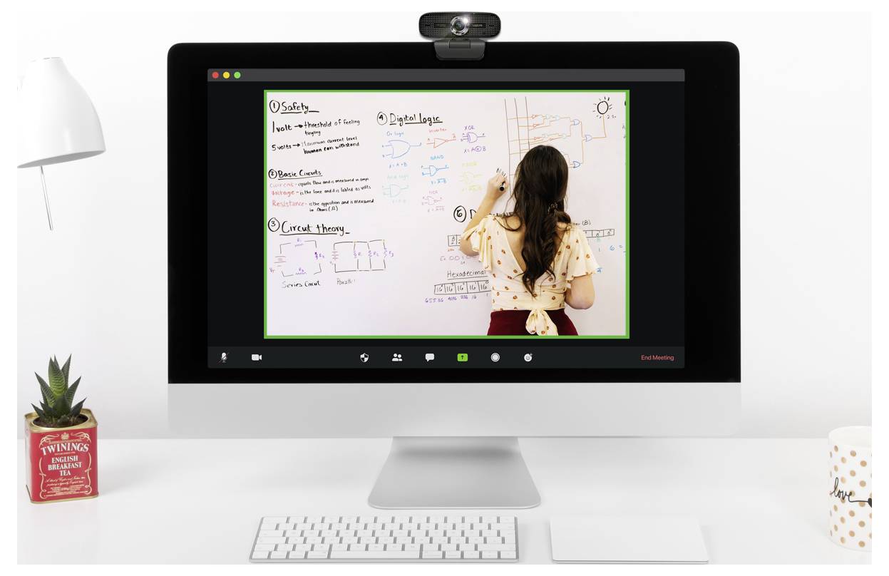 LogiLink UA0378 Full HD-Webcam Klemm-Halterung, Mikrofon