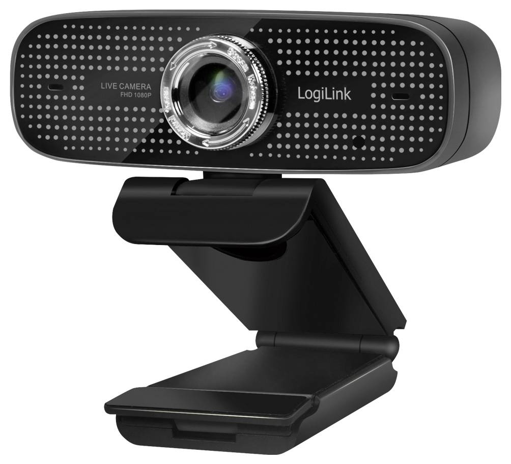 LogiLink UA0378 Full HD-Webcam Klemm-Halterung, Mikrofon