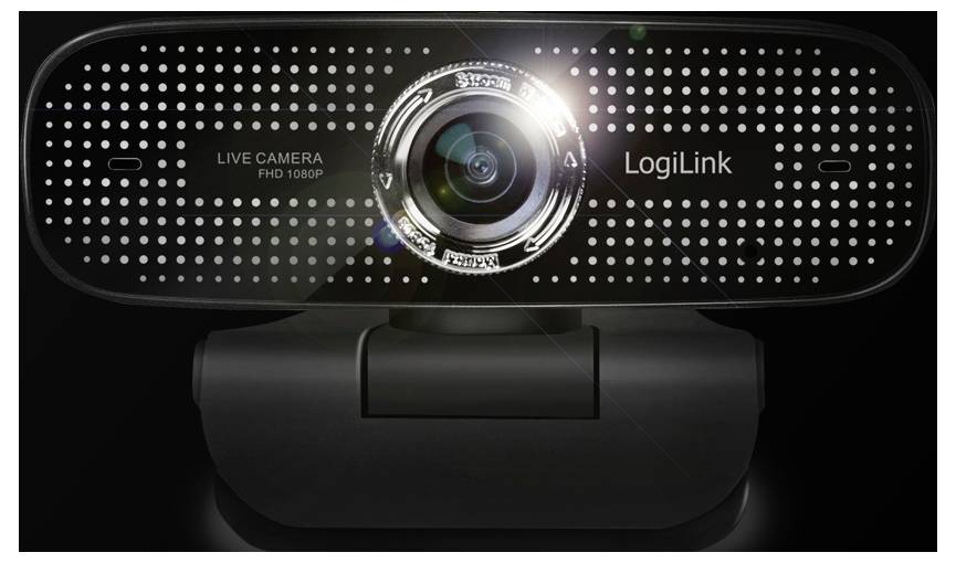 LogiLink UA0378 Full HD-Webcam Klemm-Halterung, Mikrofon