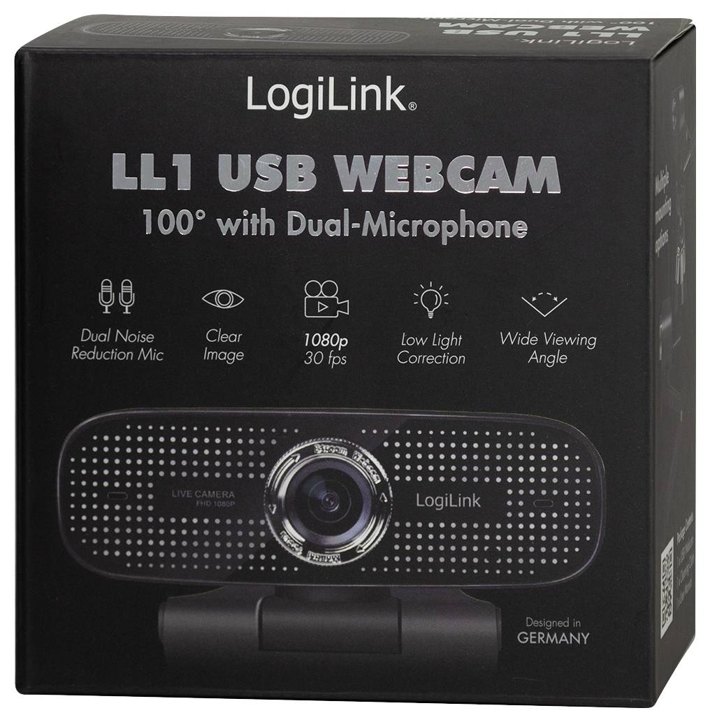 LogiLink UA0378 Full HD-Webcam Klemm-Halterung, Mikrofon