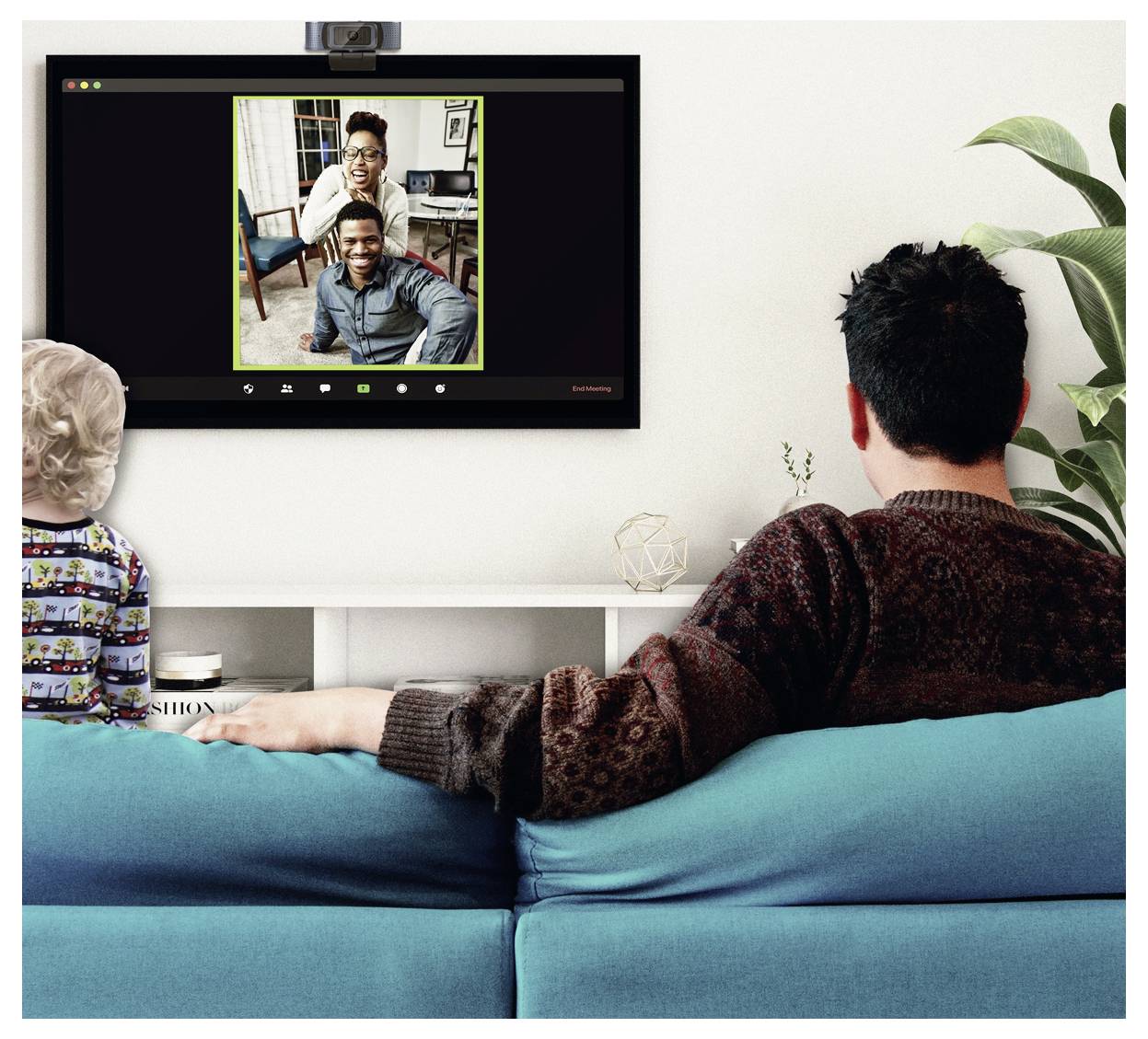 LogiLink UA0379 Full HD-Webcam Klemm-Halterung, Mikrofon