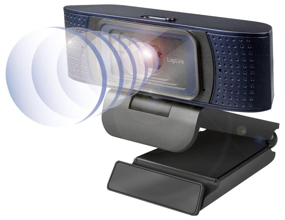 LogiLink UA0379 Full HD-Webcam Klemm-Halterung, Mikrofon