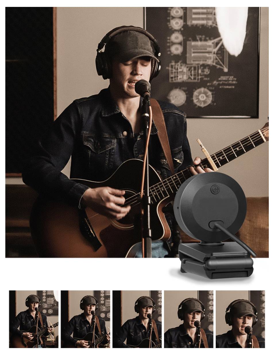 LogiLink UA0384 Full HD-Webcam Klemm-Halterung, Mikrofon