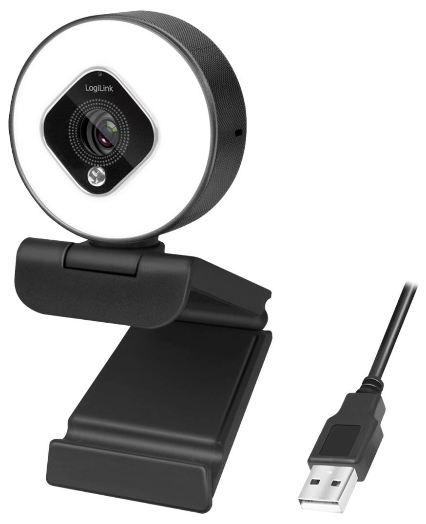 LogiLink UA0384 Full HD-Webcam Klemm-Halterung, Mikrofon