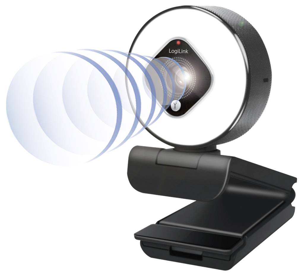 LogiLink UA0384 Full HD-Webcam Klemm-Halterung, Mikrofon