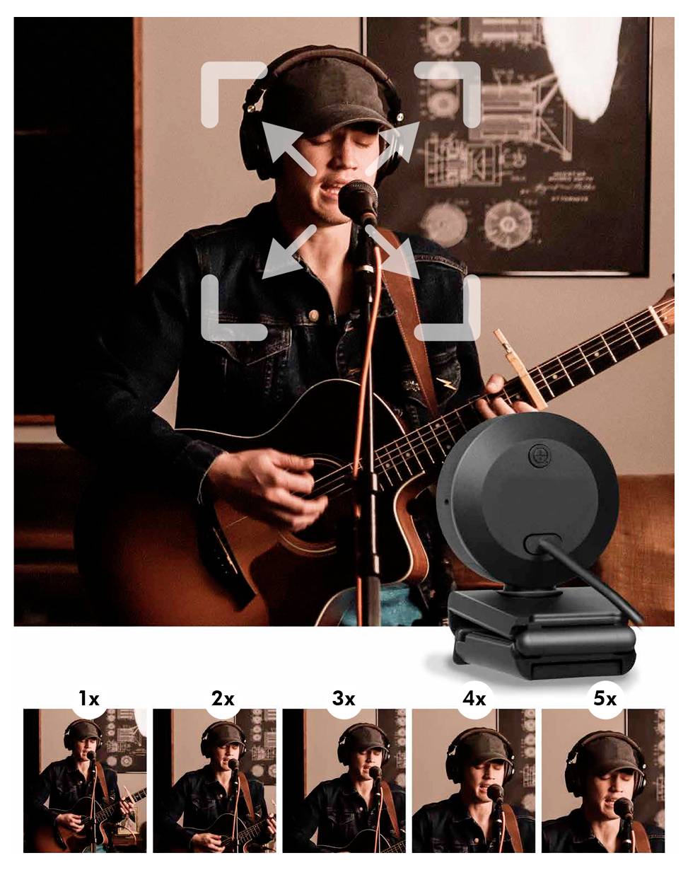 LogiLink UA0384 Full HD-Webcam Klemm-Halterung, Mikrofon