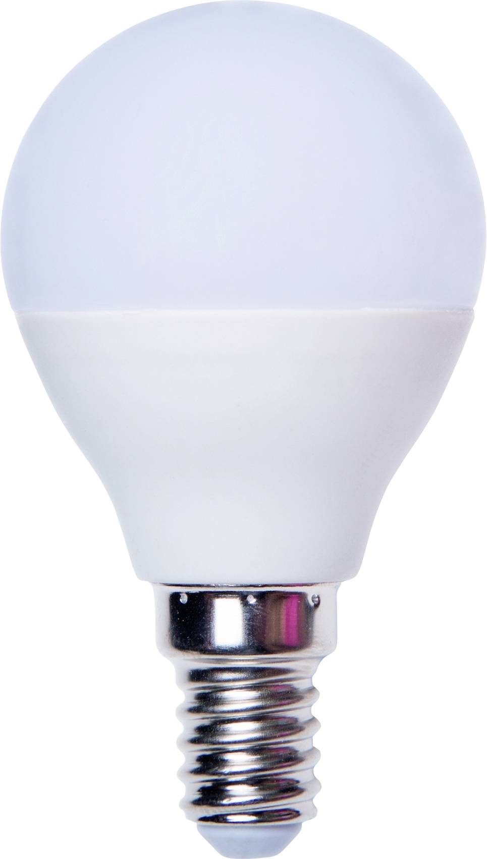 Eine weiße, energieeffiziente LED-Glühbirne mit Schraubsockel, die häufig in Lampen und Haushaltsbeleuchtungen verwendet wird.