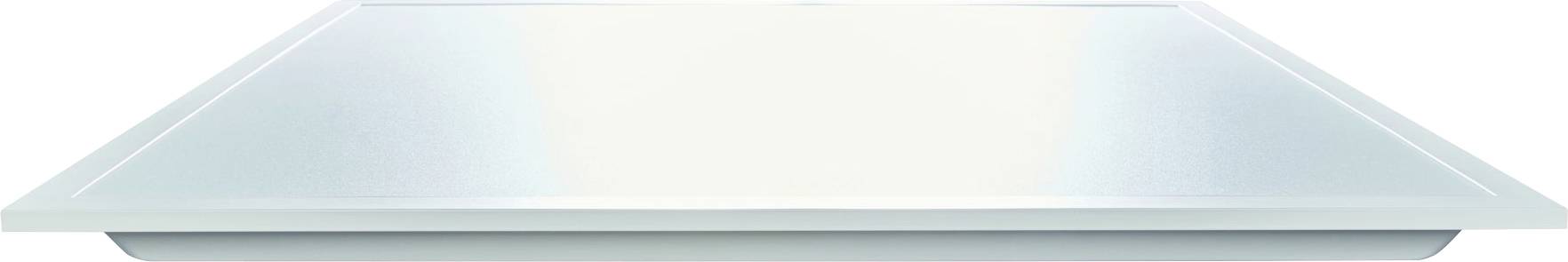 Eine weiße, flache, rechteckige Deckenlampe mit leicht schimmernder Oberfläche.