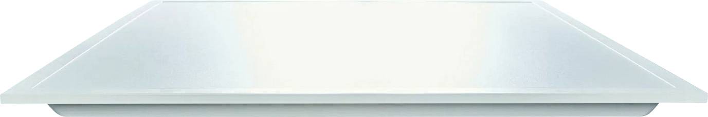 Eine quadratische, flache Glasfläche mit abgeschrägten Kanten, die das Licht reflektiert und einen eleganten, modernen Eindruck hinterlässt.