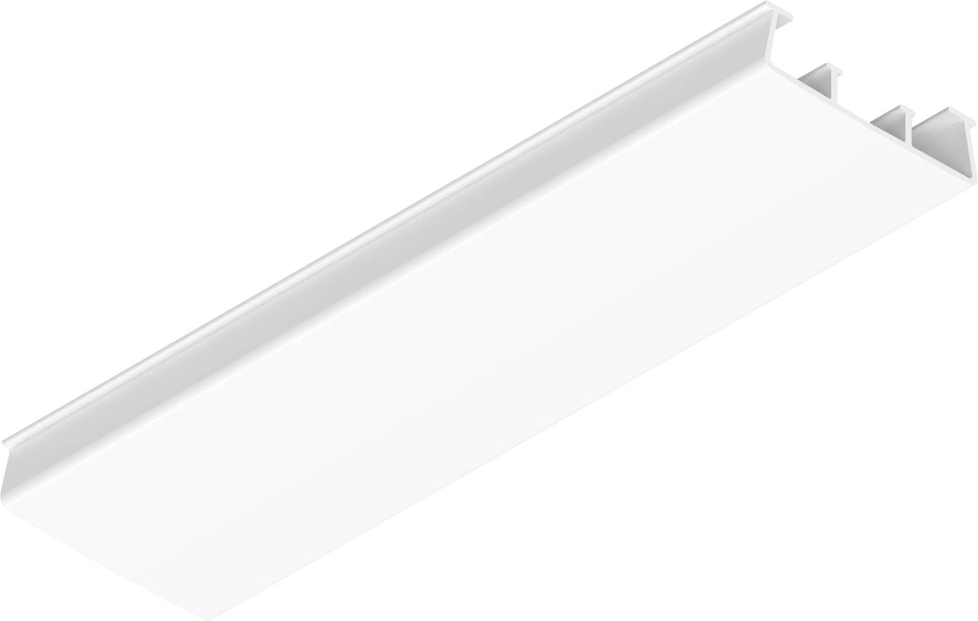 LED-Deckenleuchte in Weiß mit minimalistischem rechteckigem Design und gerillten Kanten.