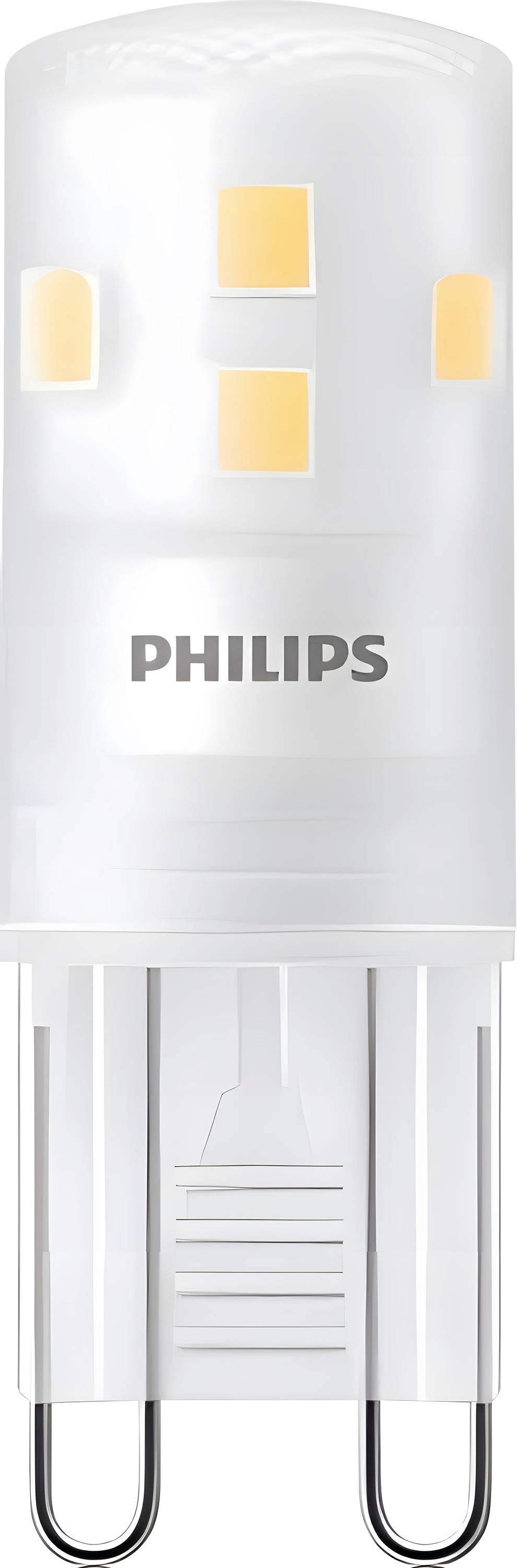 Eine Philips LED-Glühbirne mit zylindrischer Form und sichtbaren Innenkomponenten, entwickelt für Energieeffizienz und langanhaltende Leistung.