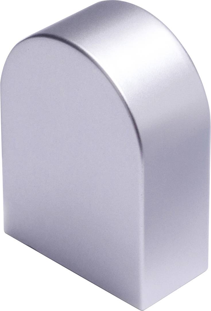 Ein schlankes, metallisches, bogenförmiges Objekt mit glatter Oberfläche, möglicherweise ein dekoratives oder funktionales Element.