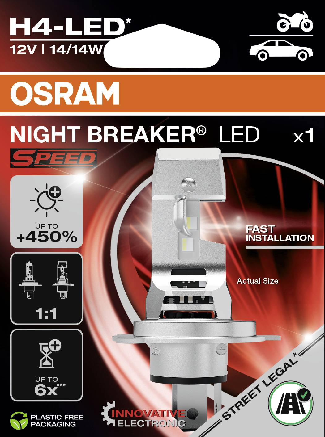 OSRAM 64193DWNBSP-1HB LED Leuchtmittel NIGHT BREAKER® LED SPEED H4 12 V