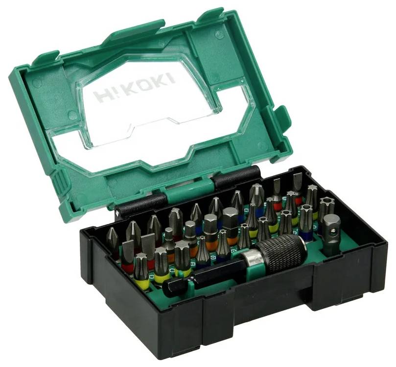 HiKOKI 40030019 Bit-Set T-Profil, Schlitz, Kreuzschlitz Phillips, Kreuzschlitz Pozidriv, Sechskant