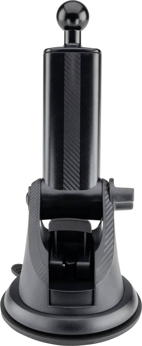 Ein schwarzes, handgehaltenes Sauggerät mit Karbonfaser-Textur, das zur sicheren Befestigung an ebenen Oberflächen verwendet wird.