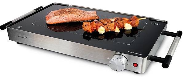 Korona Tischgrill stufenloser Temperaturregler Silber, Schwarz