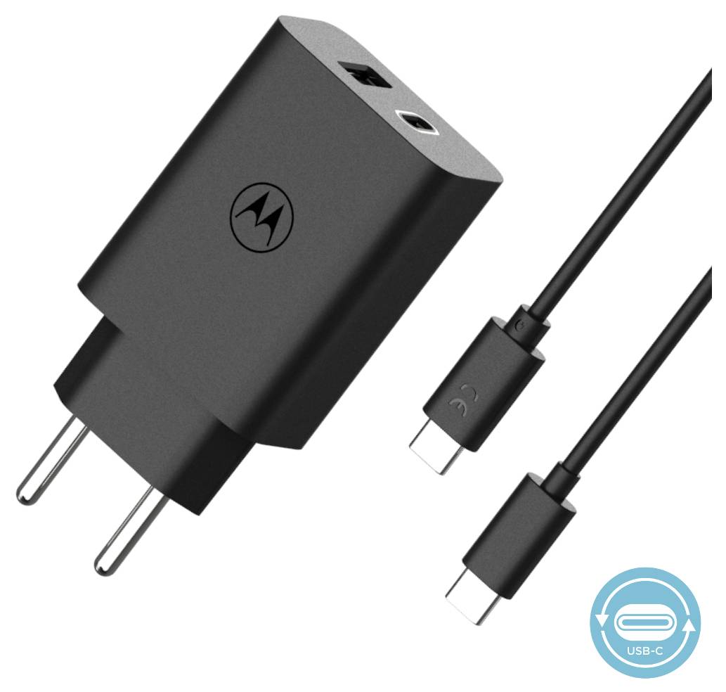 Motorola USB Ladegerät 50W 1x USB-A, 1x USB-C® USB PD, QC 3.0 Schwarz