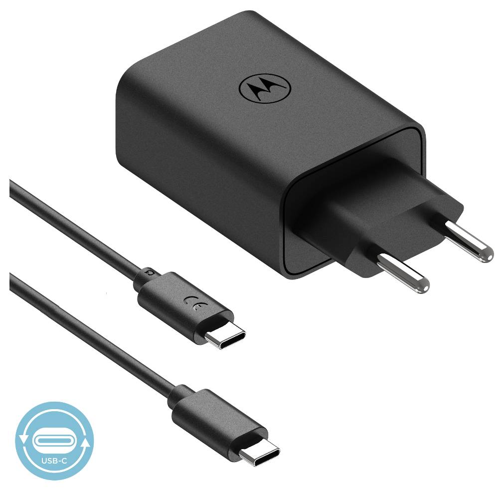 Motorola USB Ladegerät 50W 1x USB-A, 1x USB-C® USB PD, QC 3.0 Schwarz