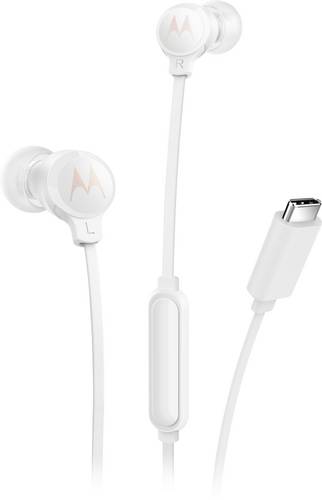 Motorola In Ear Kopfhörer Weiß Mikrofon-Stummschaltung
