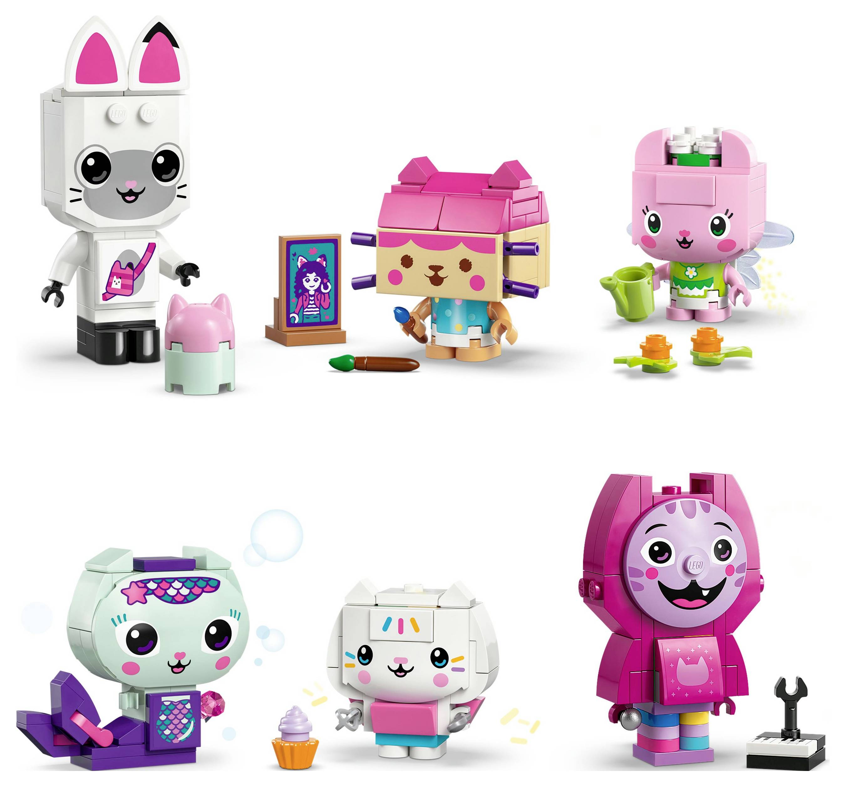 Spielfiguren: Tiercharaktere in bunten Outfits, die kreativen Aktivitäten wie Zeichnen, Malen und Spielen nachgehen. Helle, spielerische Thematik.