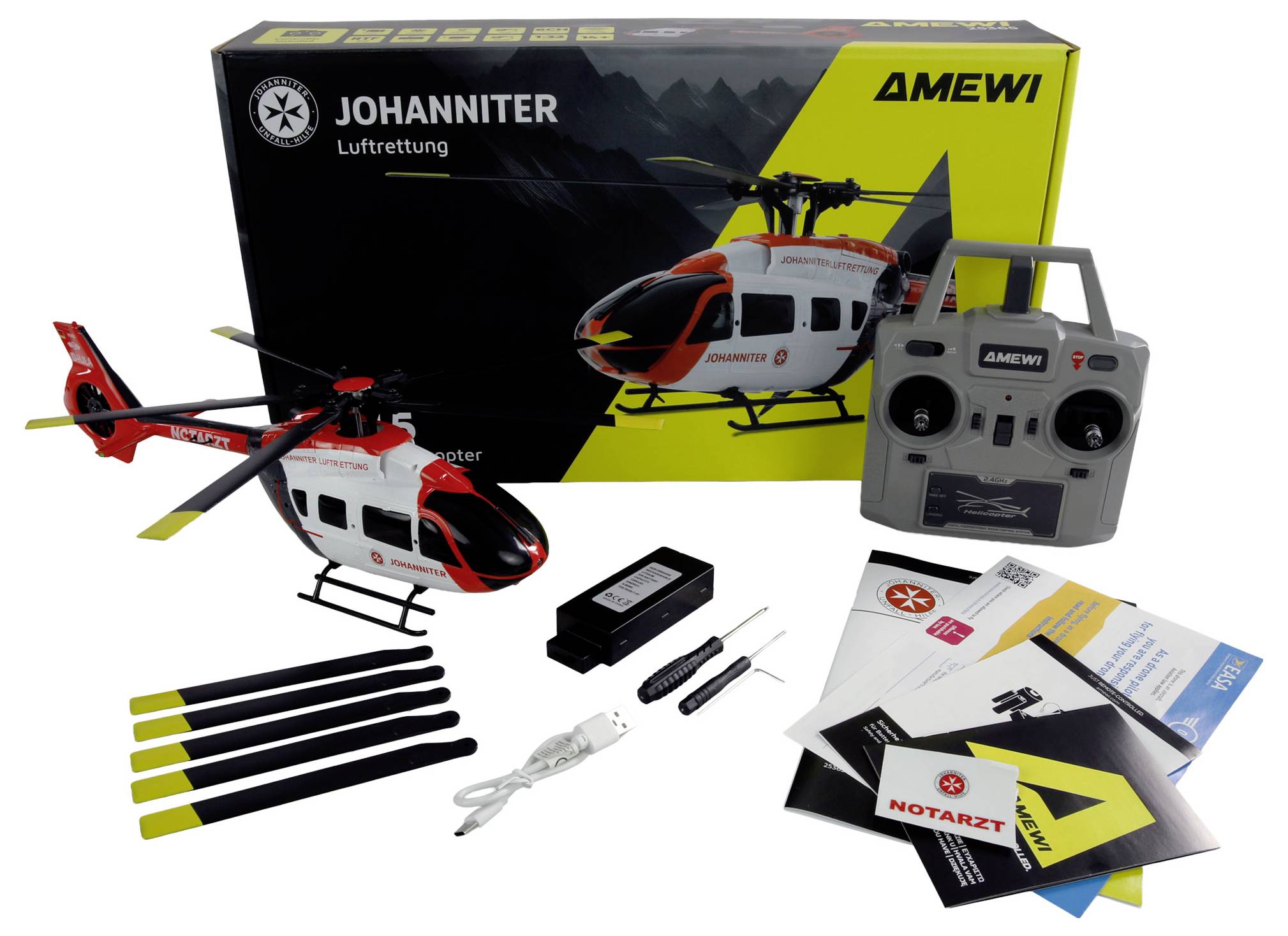Amewi Johanniter H145 RC Hubschrauber RtF